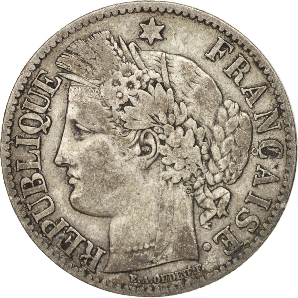 France, Cérès, 2 Francs, 1887, Paris, VF(20-25), Silver, KM:817.1
