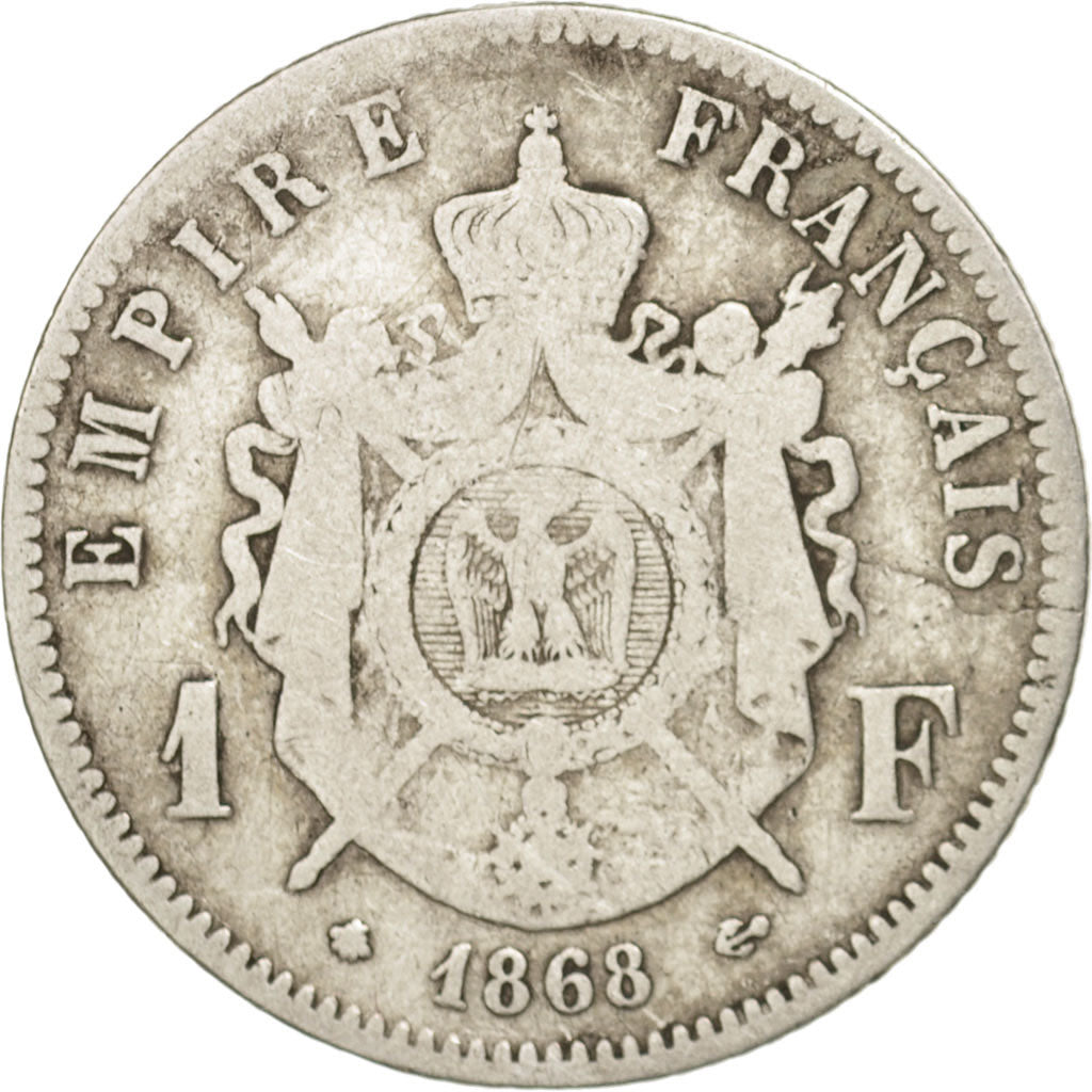 France, Napoleon III, Napoléon III, Franc, 1868, Paris, TB, Argent, KM:806.1
