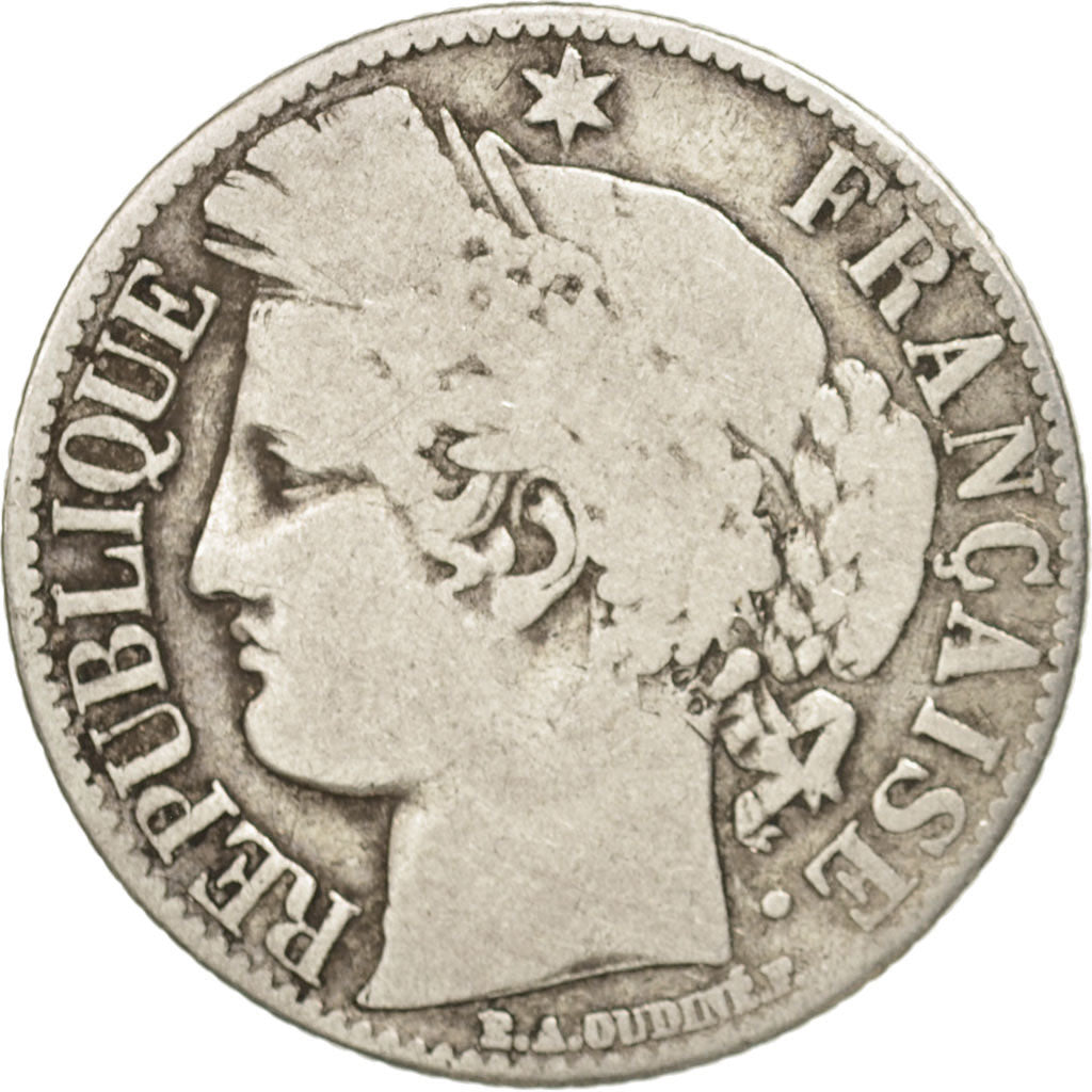 France, Cérès, Franc, 1871, Bordeaux, F(12-15), Silver, KM:822.2, Gadoury:465