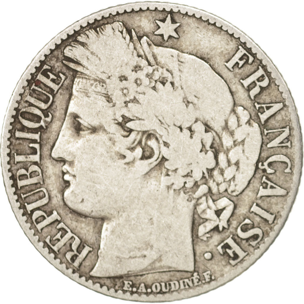 France, Cérès, Franc, 1894, Paris, VF(30-35), Silver, KM:822.1, Gadoury:465a
