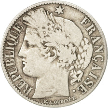 France, Cérès, Franc, 1894, Paris, VF(30-35), Silver, KM:822.1, Gadoury:465a