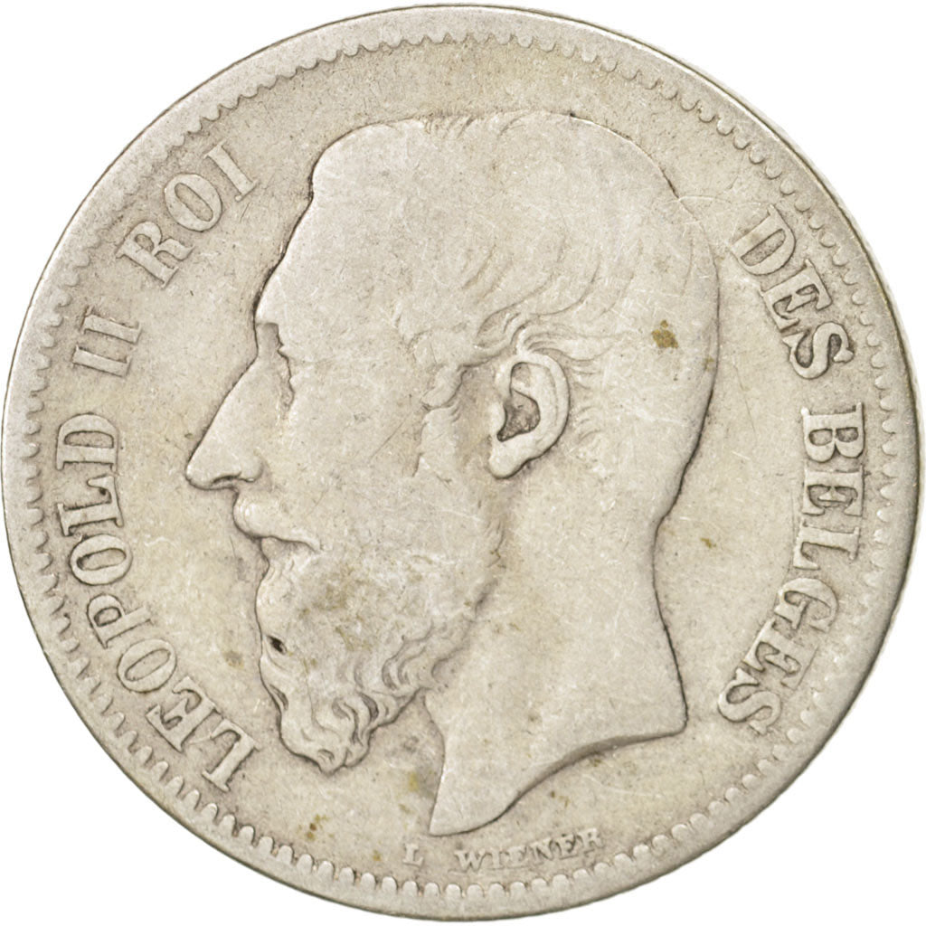 Belgium, Leopold II, 2 Francs, 2 Frank, 1868, VF(20-25), Silver, KM:30.1