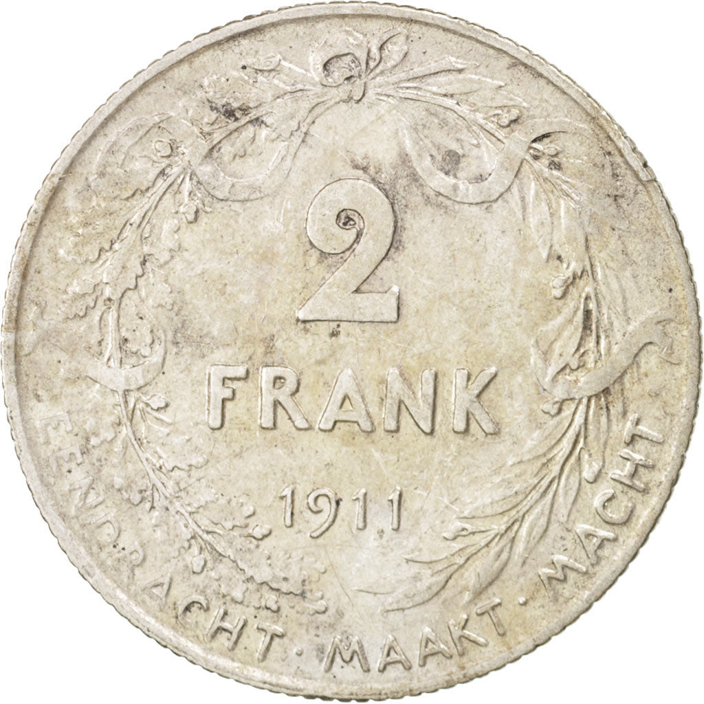 Belgium, 2 Francs, 2 Frank, 1911, VF(30-35), Silver, KM:75