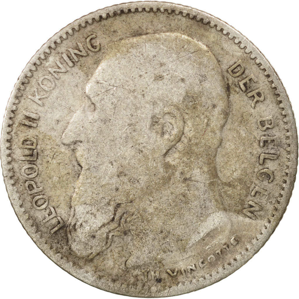 Belgium, 50 Centimes, 1907, F(12-15), Silver, KM:60.1