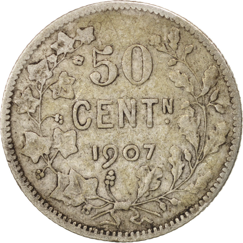 Belgium, 50 Centimes, 1907, F(12-15), Silver, KM:60.1