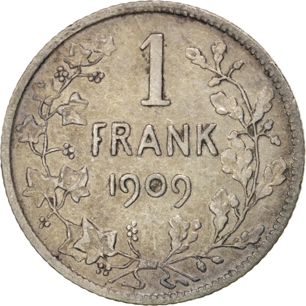 Coin, Belgium, Franc, 1909, VF(20-25), Silver, KM:57.1
