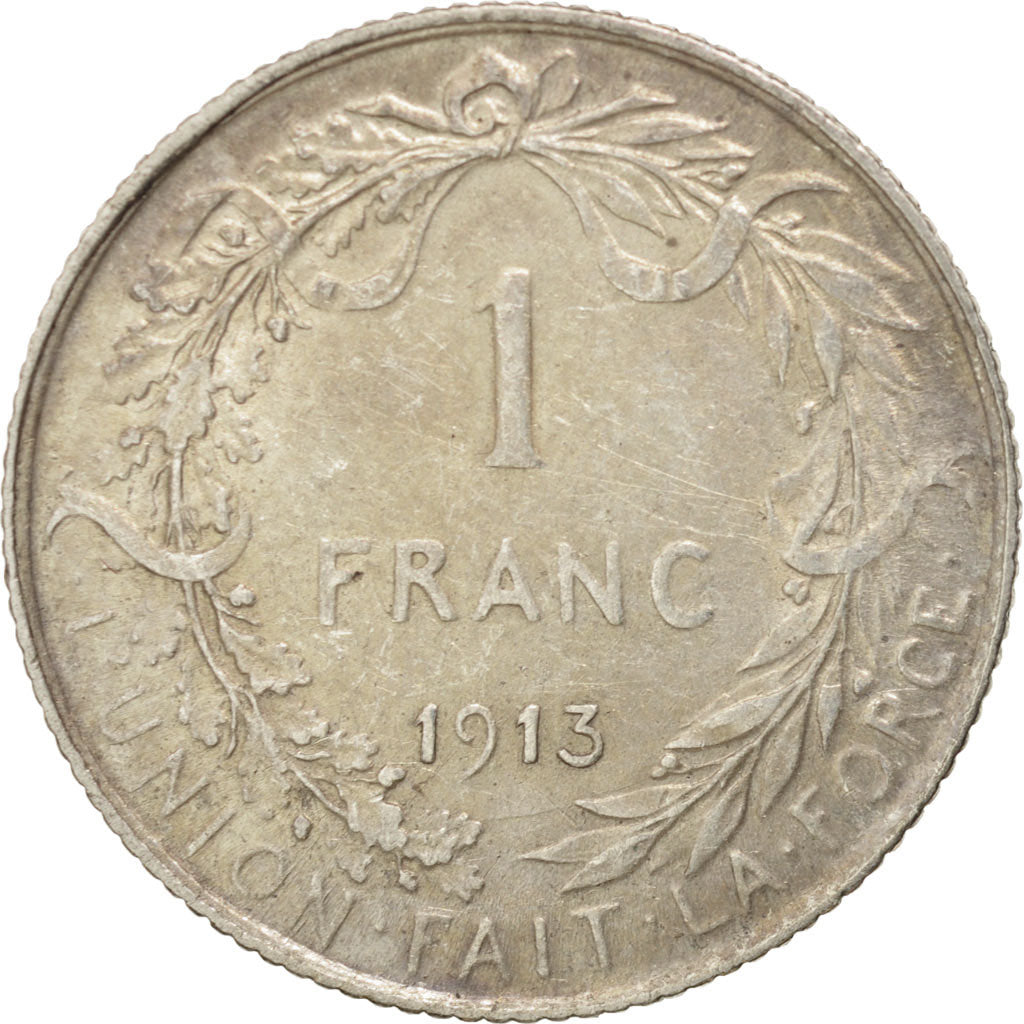 Coin, Belgium, Franc, 1913, AU(50-53), Silver, KM:72