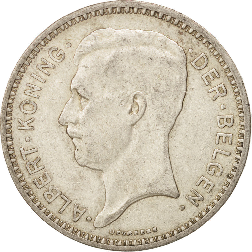 Coin, Belgium, 20 Francs, 20 Frank, 1934, AU(50-53), Silver, KM:104.1