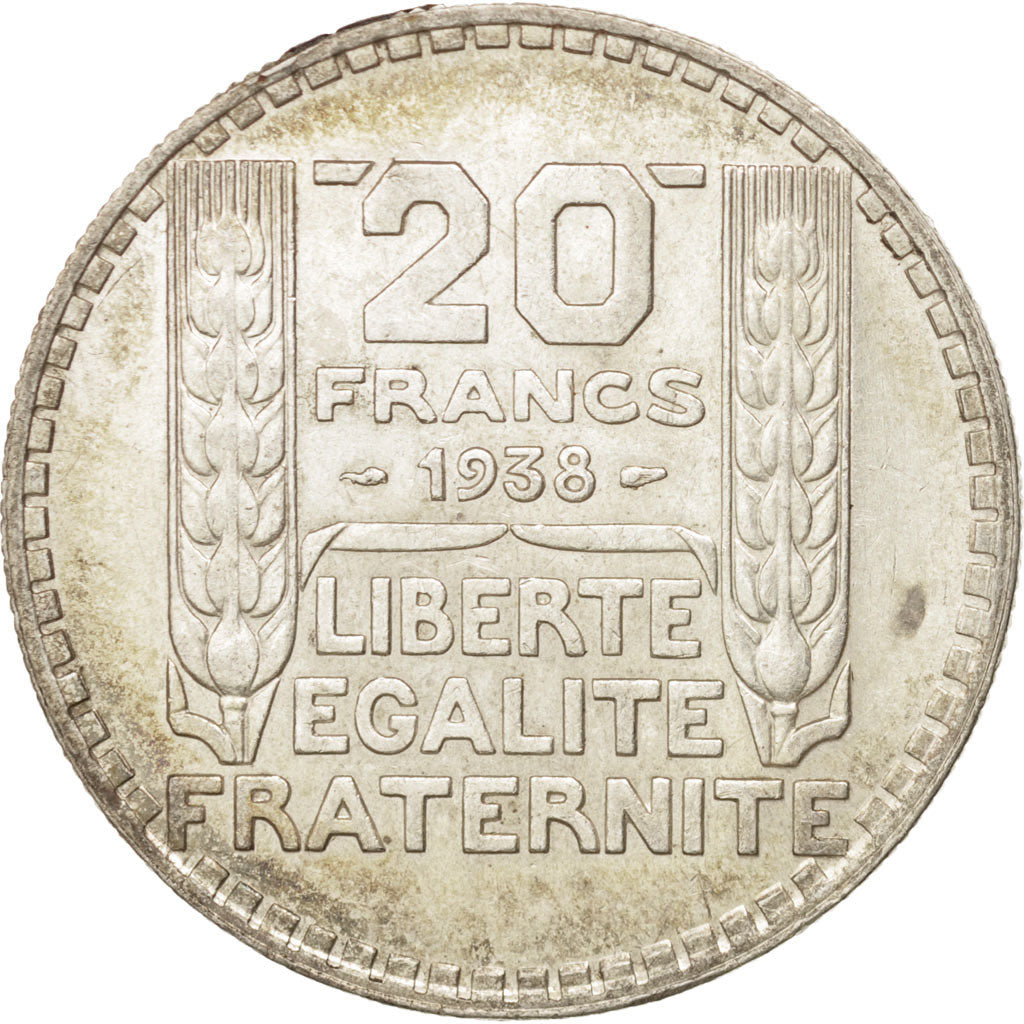 Coin, France, Turin, 20 Francs, 1938, Paris, AU(55-58), Silver, KM:879