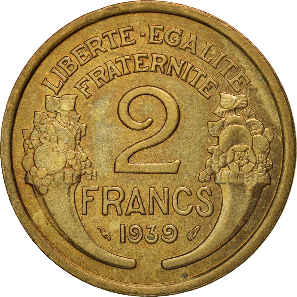 Monnaie, France, Morlon, 2 Francs, 1939, Paris, TTB+, Aluminum-Bronze, KM:886