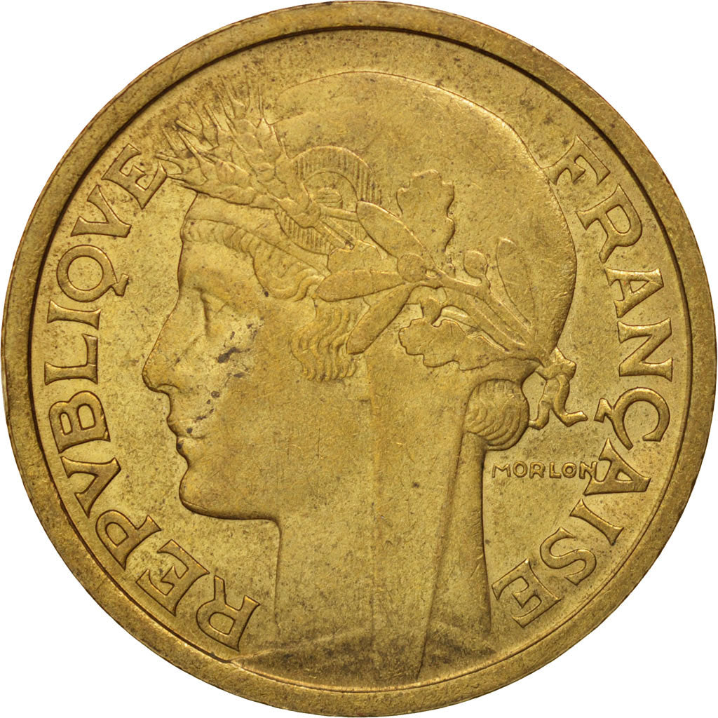 Coin, France, Morlon, 2 Francs, 1937, Paris, AU(50-53), Aluminum-Bronze, KM:886