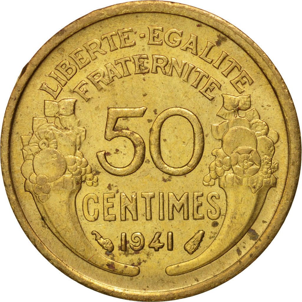 Coin, France, Morlon, 50 Centimes, 1941, MS(60-62), Aluminum-Bronze, KM:894.1