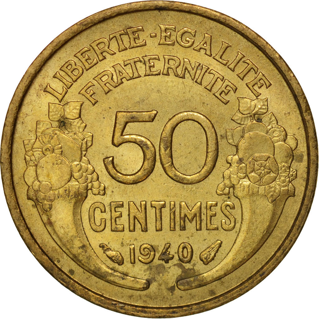 Coin, France, Morlon, 50 Centimes, 1940, MS(60-62), Aluminum-Bronze, KM:894.1