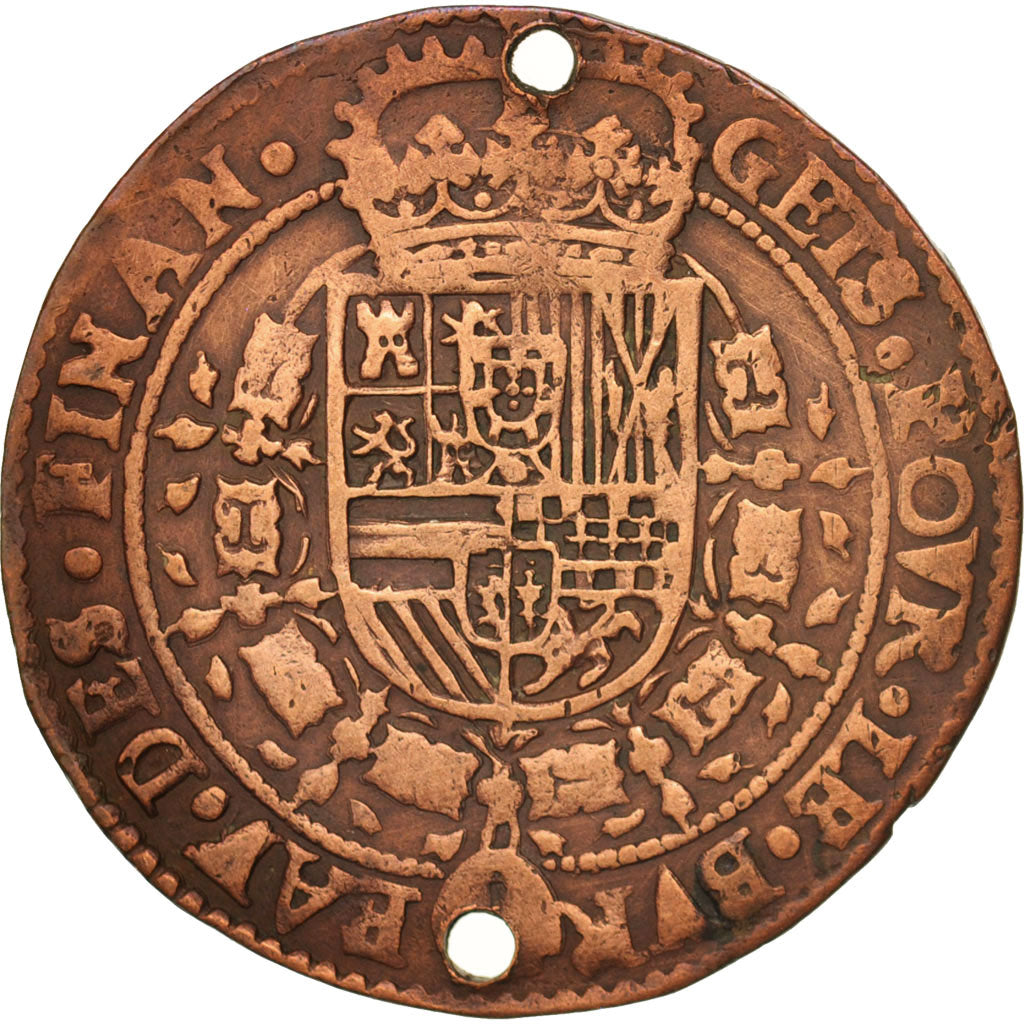 Spanish Netherlands, Token, Belgium, Charles II, Brabant, Bruxelles, Bureau des