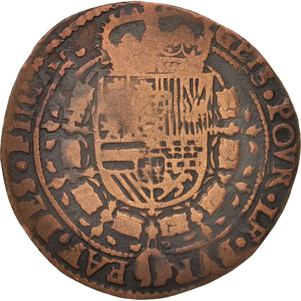 Spanish Netherlands, Token, Belgium, Charles II, Brabant, Bruxelles, Bureau des