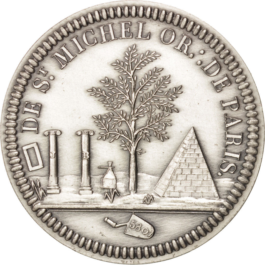 France, Token, Masonic, Orient de Paris, Loge de St. Michel, 1807, MS(65-70)