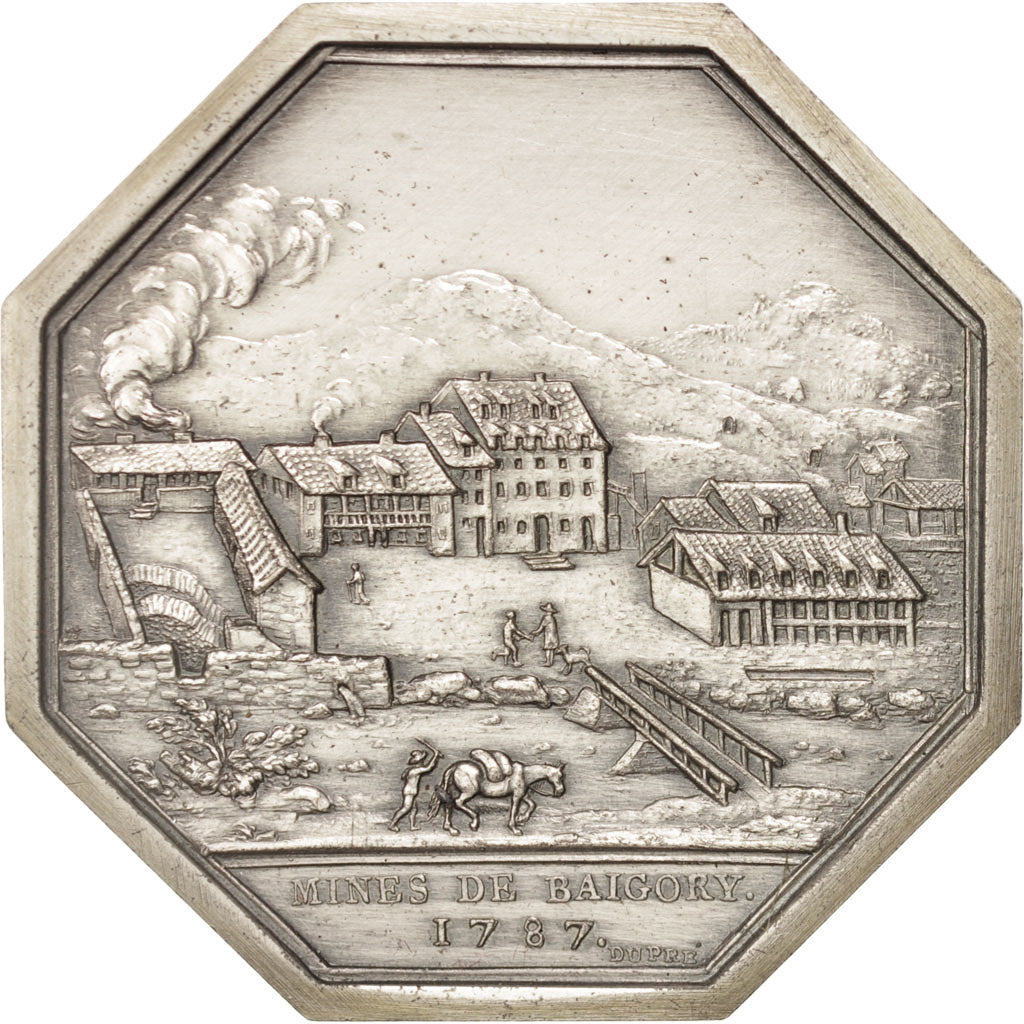 France, Token, Industry, Mines de Baigorry, 1787, MS(65-70), Silver, 36