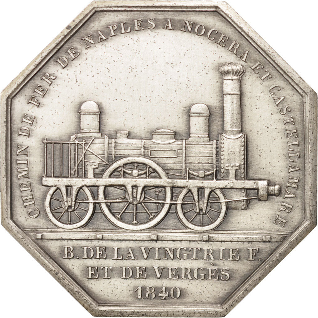 Italy, Jeton, Railway, Chemin de fer de Naples à Nocera et Castellamare, 1840