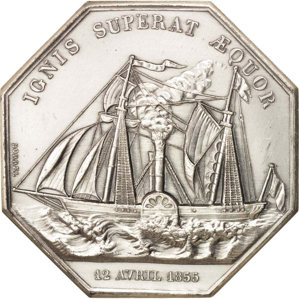 France, Token, Industry, Compagnie Générale des Paquebots, 1855, Borrel