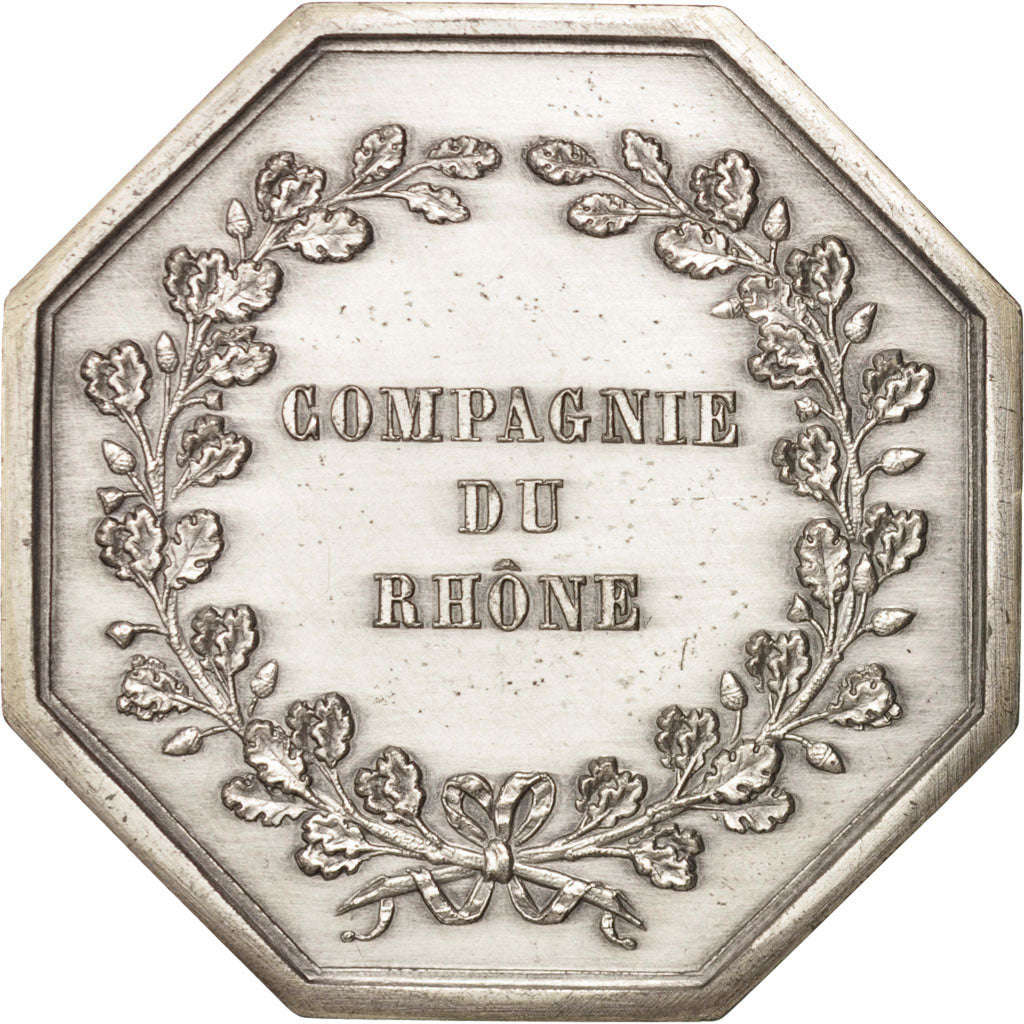 France, Token, Compagnie du Rhône, 1844, MS(65-70), Silver