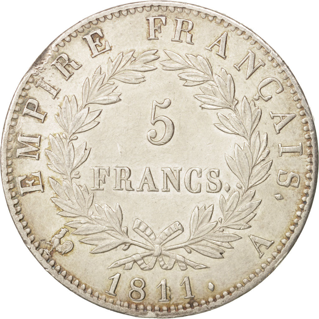 France, Napoléon I, 5 Francs, 1811, Paris, AU(50-53), Silver, KM:694.1