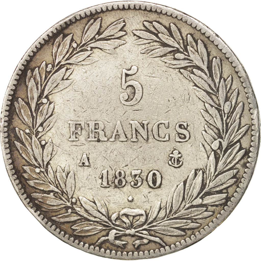France, Louis-Philippe, 5 Francs, 1830, Paris, VF(30-35), Silver, KM:735.1