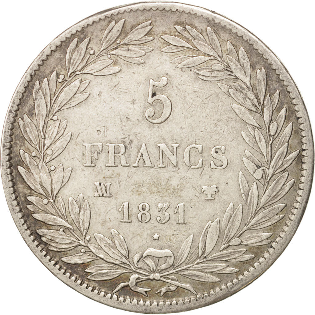 France, Louis-Philippe, 5 Francs, 1831, Marseille, VF(30-35), Silver