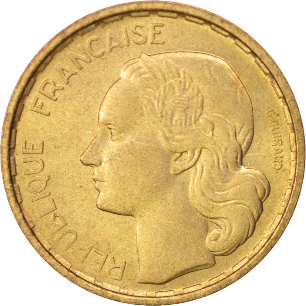 Coin, France, Guiraud, 10 Francs, 1951, Paris, MS(60-62), Aluminum-Bronze
