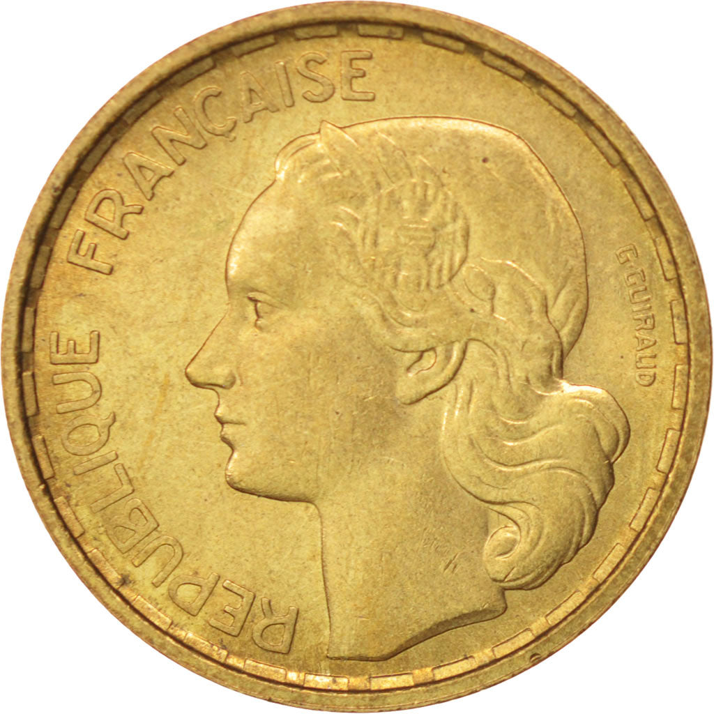 Coin, France, Guiraud, 10 Francs, 1951, Paris, MS(60-62), Aluminum-Bronze