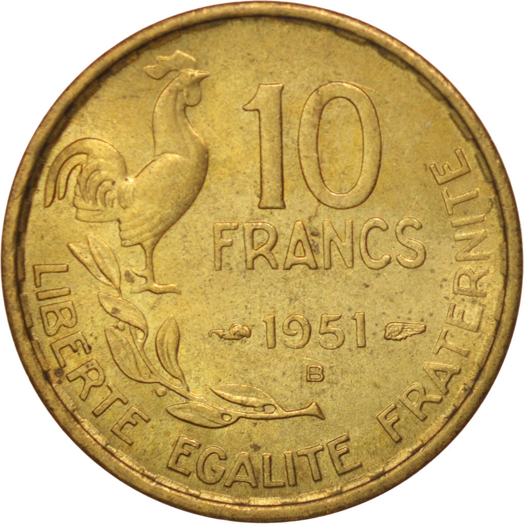 Monnaie, France, Guiraud, 10 Francs, 1951, Beaumont le Roger, SUP+