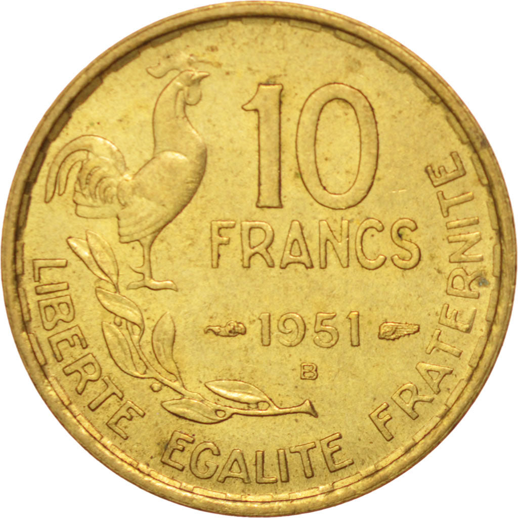 Coin, France, Guiraud, 10 Francs, 1951, Beaumont le Roger, MS(60-62)