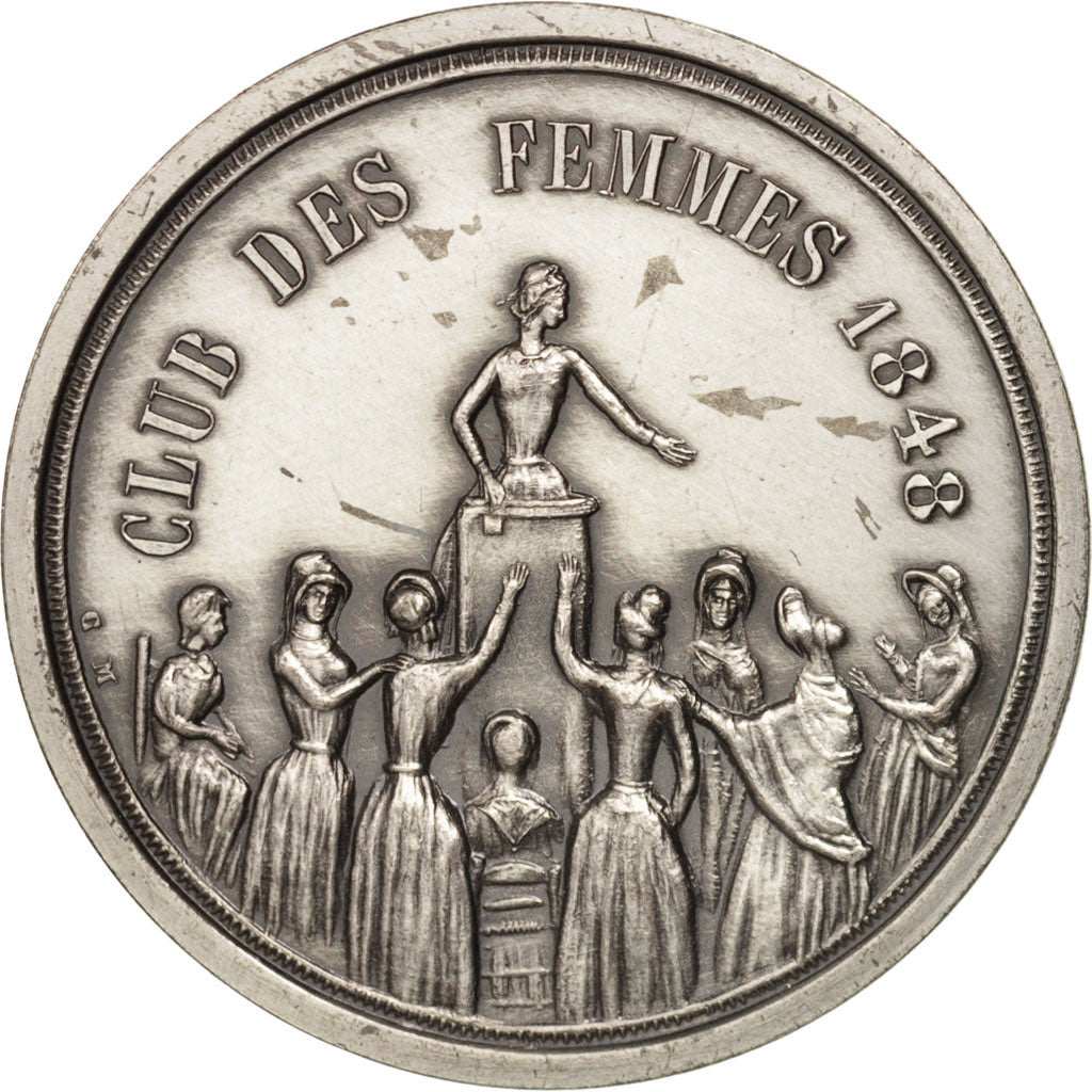 France, Token, Club, Club des Femmes, 1848, MS(65-70), Silver