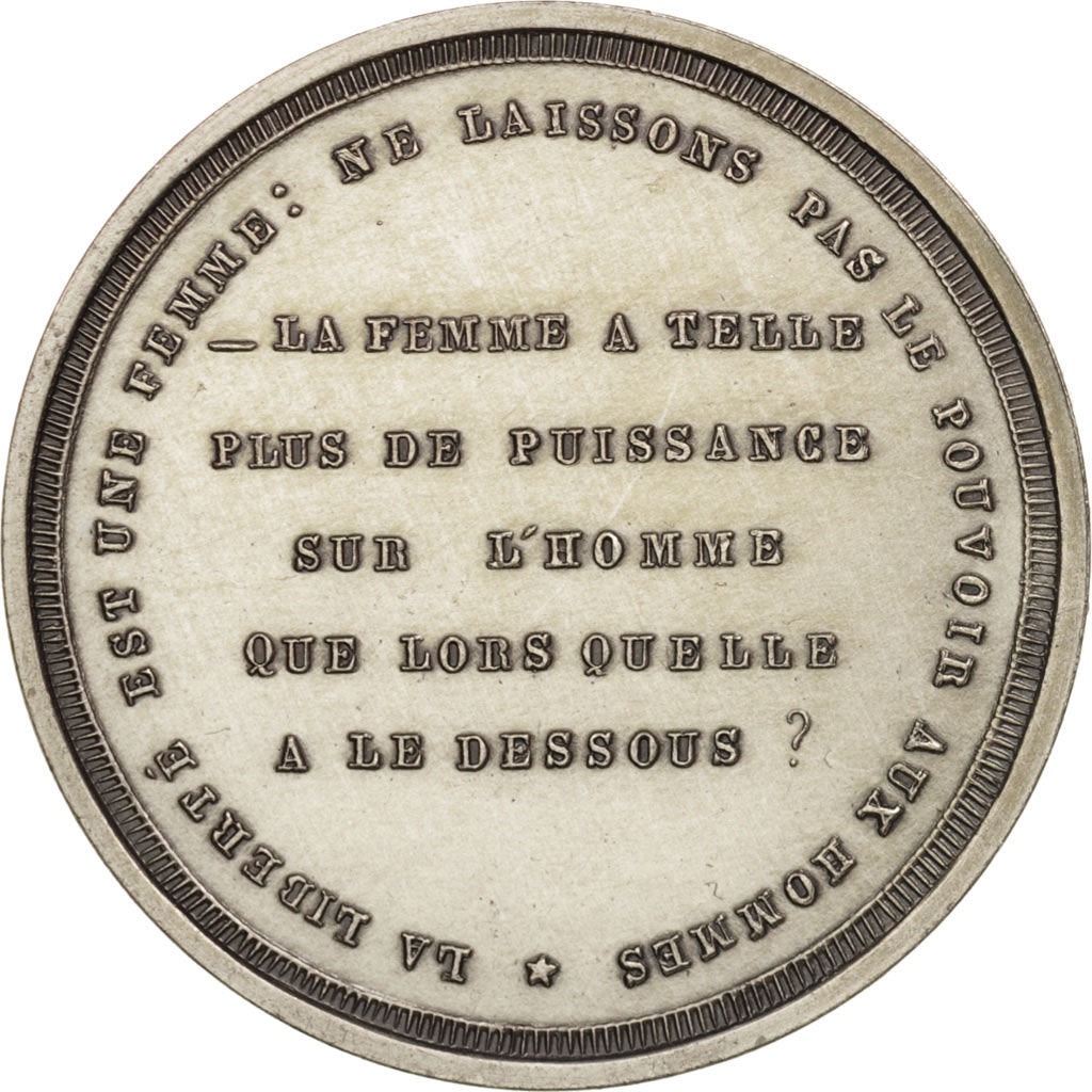 France, Token, Club, Club des Femmes, 1848, MS(65-70), Silver