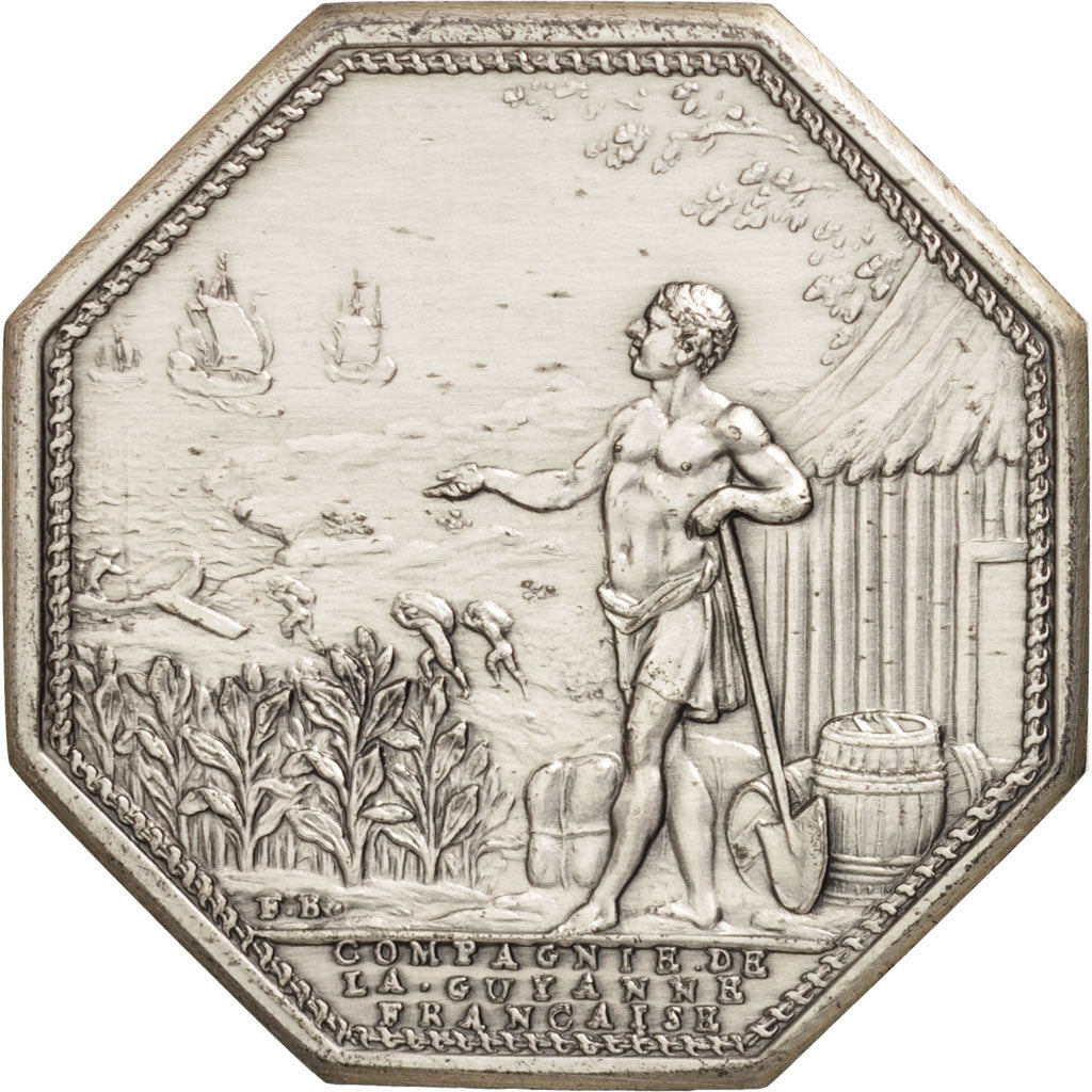 France, Token, Royal, Compagnie de la Guyane Française, Duvivier, FDC, Argent