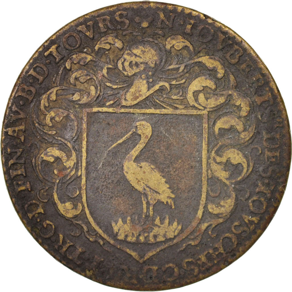 France, Token, Royal, Touraine, Nicolas Joubert, Maire de Tours, 1627