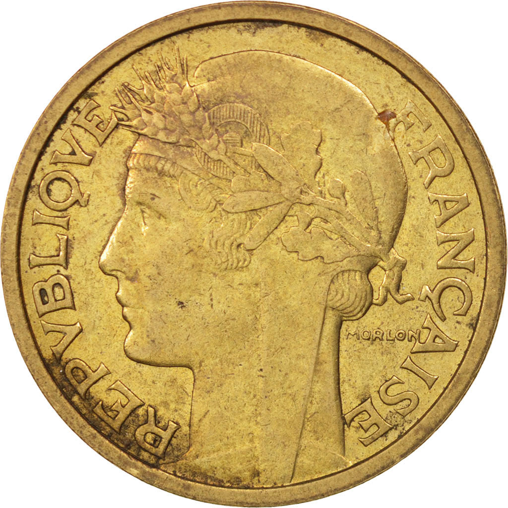 Coin, France, Morlon, 2 Francs, 1938, Paris, AU(50-53), Aluminum-Bronze, KM:886