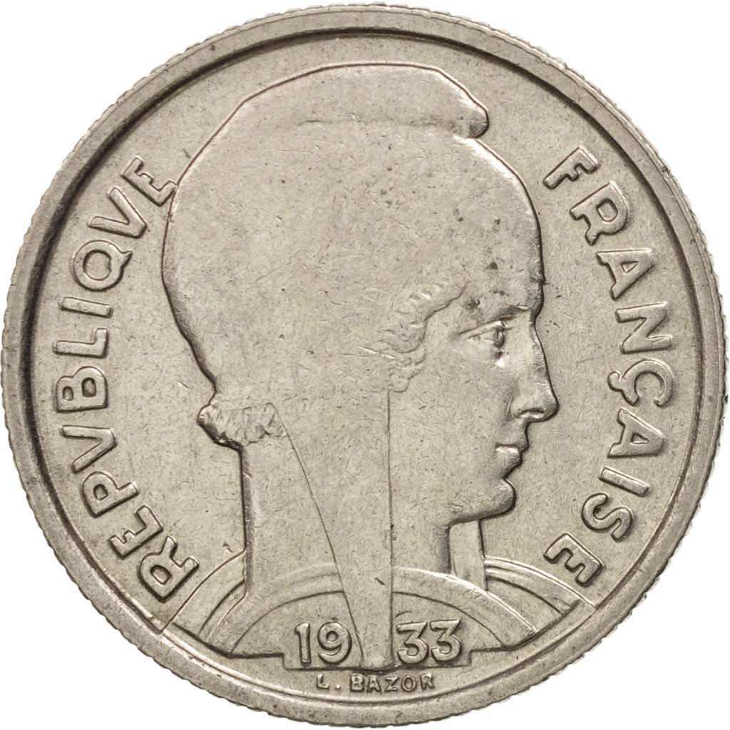 Coin, France, Bazor, 5 Francs, 1933, Paris, AU(55-58), Nickel, KM:887