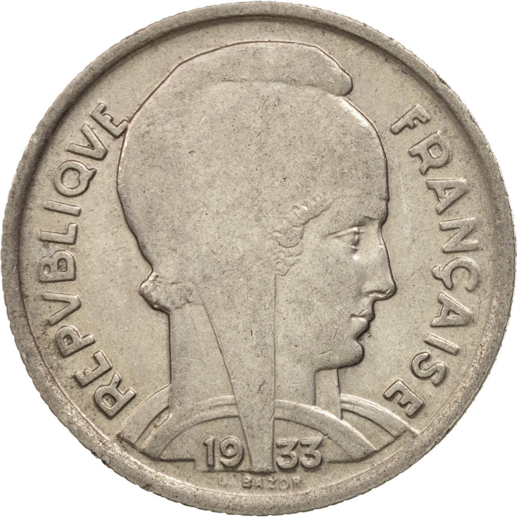 France, Bazor, 5 Francs, 1933, Paris, AU(55-58), Nickel, KM:887, Gadoury:753