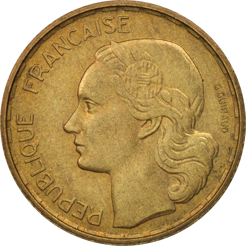 Munten, Frankrijk, Guiraud, 20 Francs, 1951, Paris, ZF+, Aluminum-Bronze