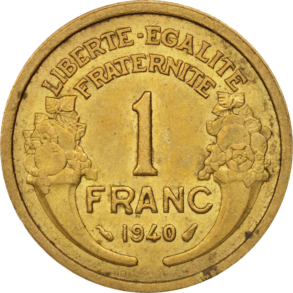 France, Morlon, Franc, 1940, Paris, AU(55-58), Aluminum-Bronze, KM:885