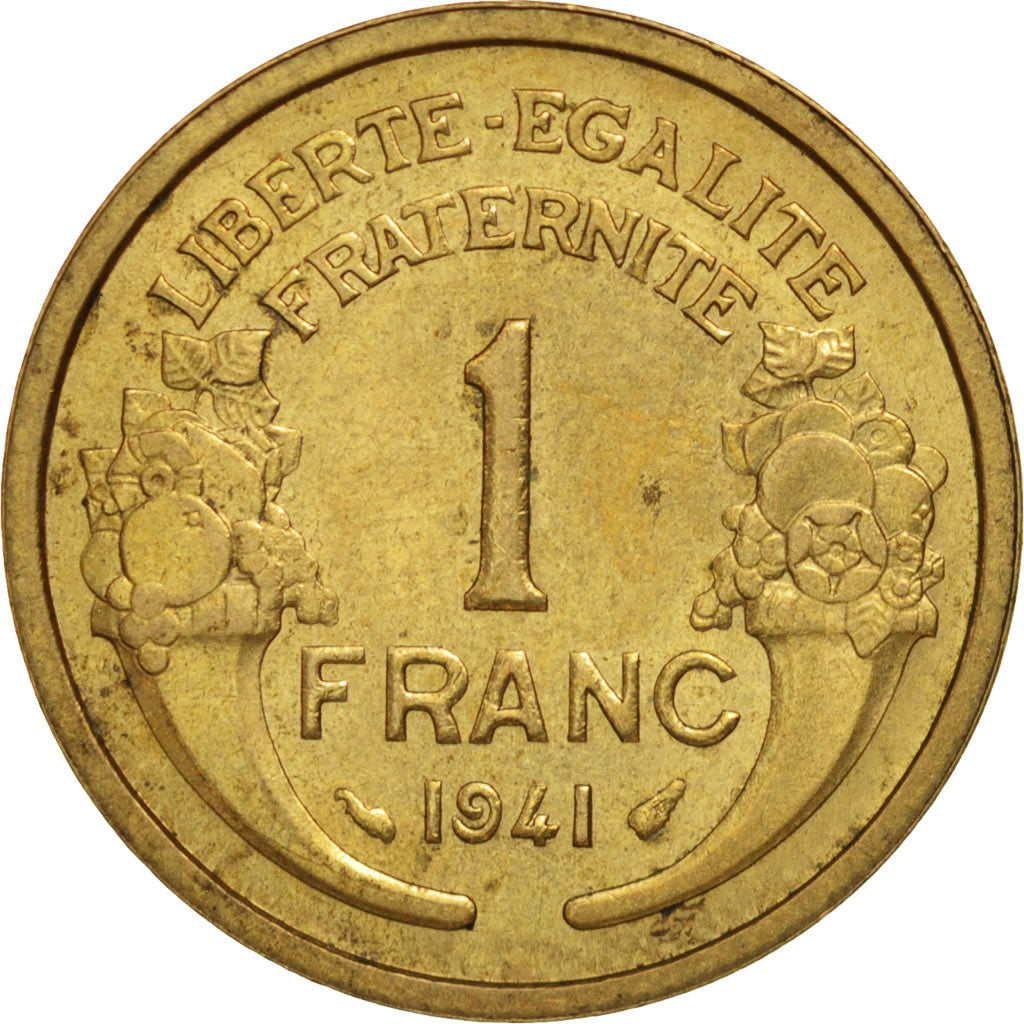 Coin, France, Morlon, Franc, 1941, Paris, AU(55-58), Aluminum-Bronze, KM:885