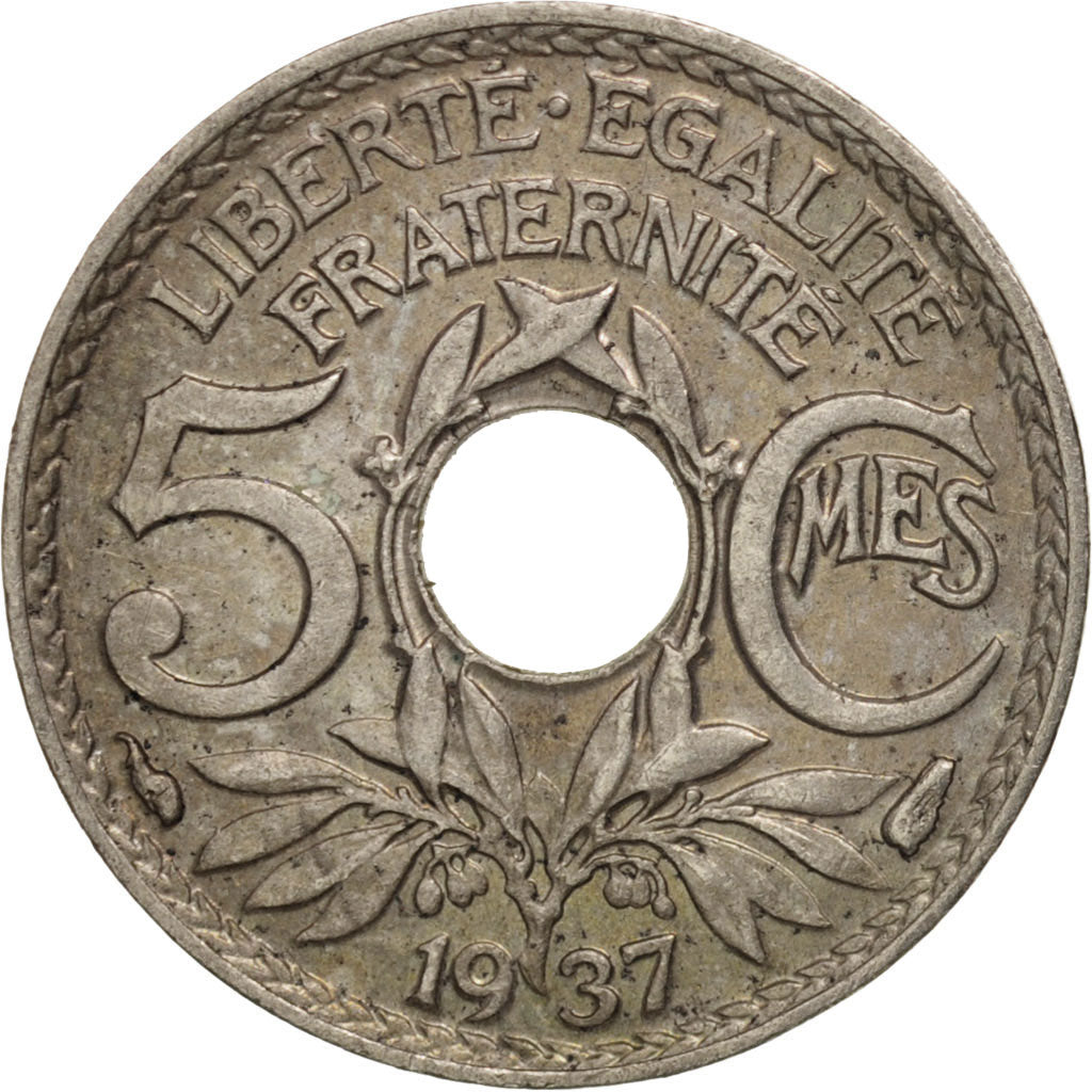 Coin, France, Lindauer, 5 Centimes, 1937, MS(60-62), Copper-nickel, KM:875