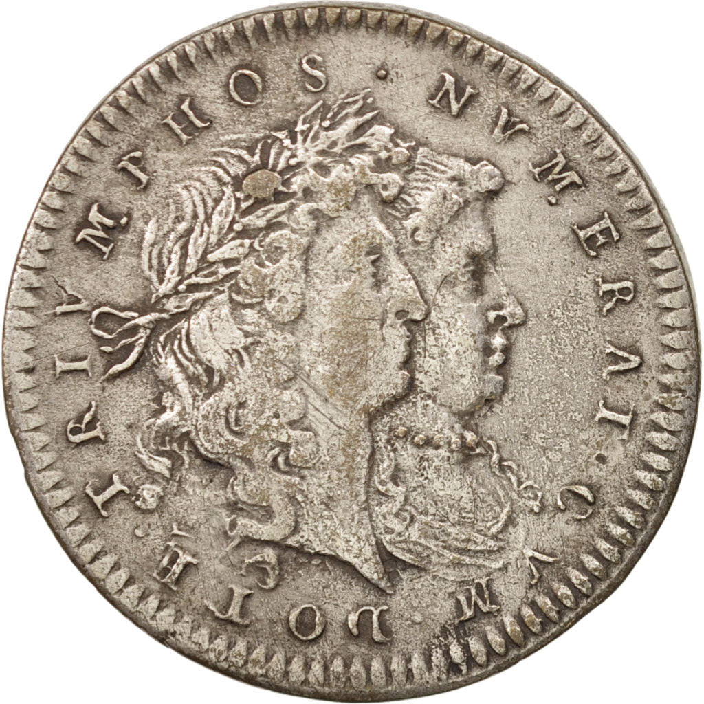France, Token, Royal, Marie Thérèse d'Autriche, AU(50-53), Silvered bronze