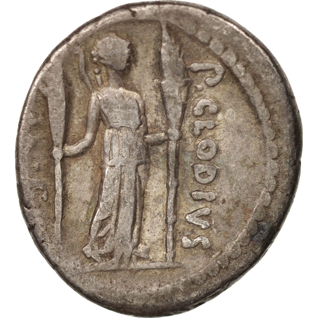 Coin, Claudia, Denarius, 42 BC, Roma, VF(20-25), Silver, Sear:15