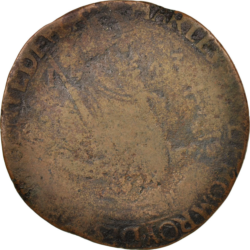 France, Token, Royal, Flandre espagnole, Charles V, 1543, B+, Cuivre, 28