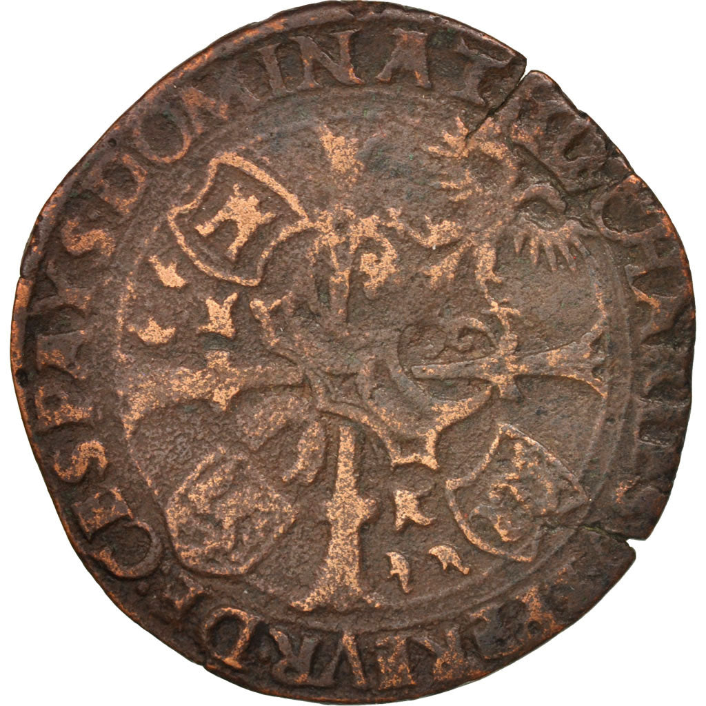 France, Token, Royal, Flandre espagnole, Charles V, 1543, TB, Cuivre, 28