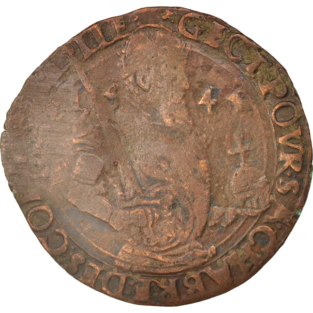 France, Token, Royal, Flandre espagnole, Charles V, 1543, TB, Cuivre, 28