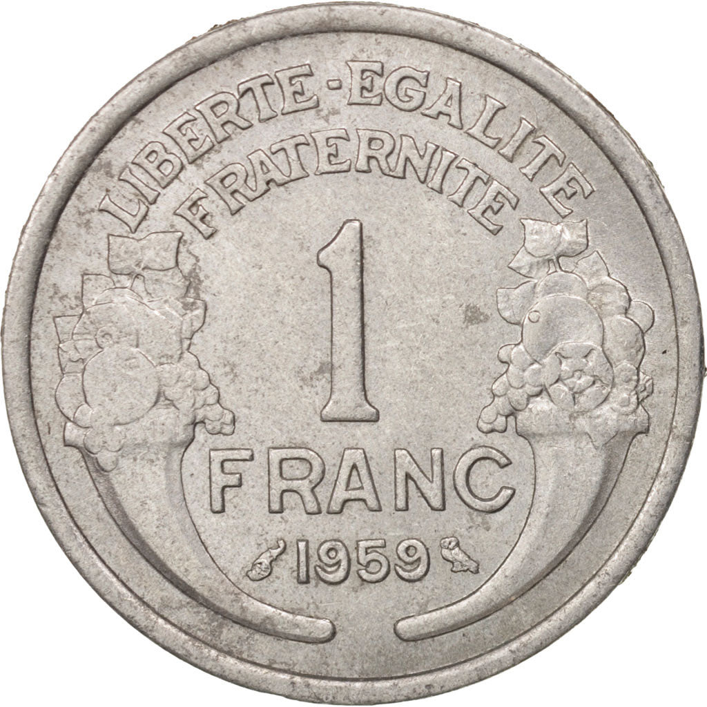France, Morlon, Franc, 1959, MS(60-62), Aluminum, KM:885a.1, Gadoury:473c