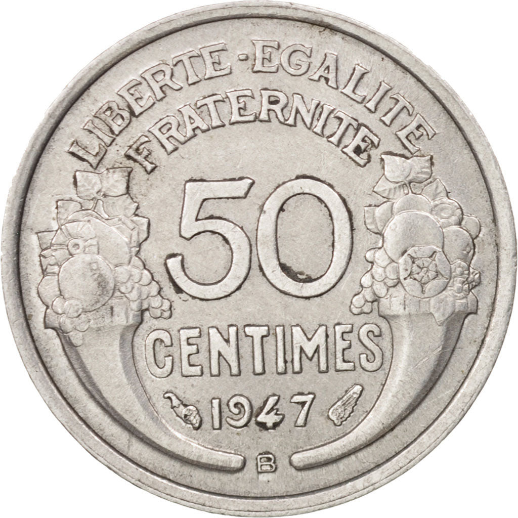 Münze, Frankreich, Morlon, 50 Centimes, 1947, Beaumont le Roger, VZ, Aluminium