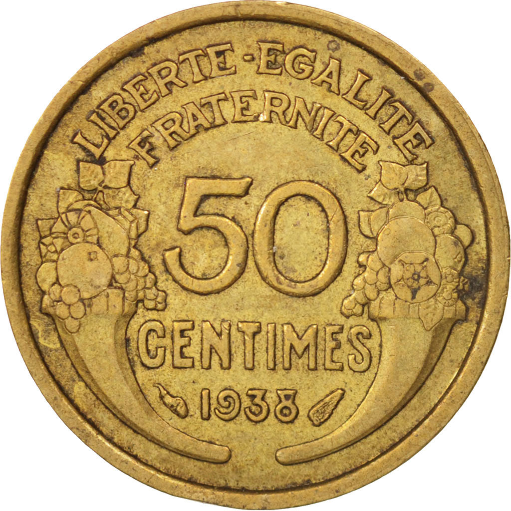 Moneta, Francia, Morlon, 50 Centimes, 1938, BB+, Alluminio-bronzo, KM:894.1